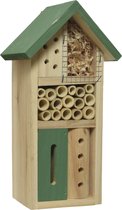 Groen vlinderhuis/bijenhuis/wespenhotel voor insecten 26 cm - Tuindecoratie - Diervriendelijk - Hotel/huisje voor insecten - Bijenhuis/vlinderhuis/lieveheersbeestjehuis