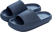 Geweo - Slippers Heren Dames - EVA Badslippers Unisex - Verdikte - Lichtgewicht - Super Zacht aan je Voeten - Anti-Slip en Stevig Voetbed - Anti-lawaai - Blauw - Maat 40/41