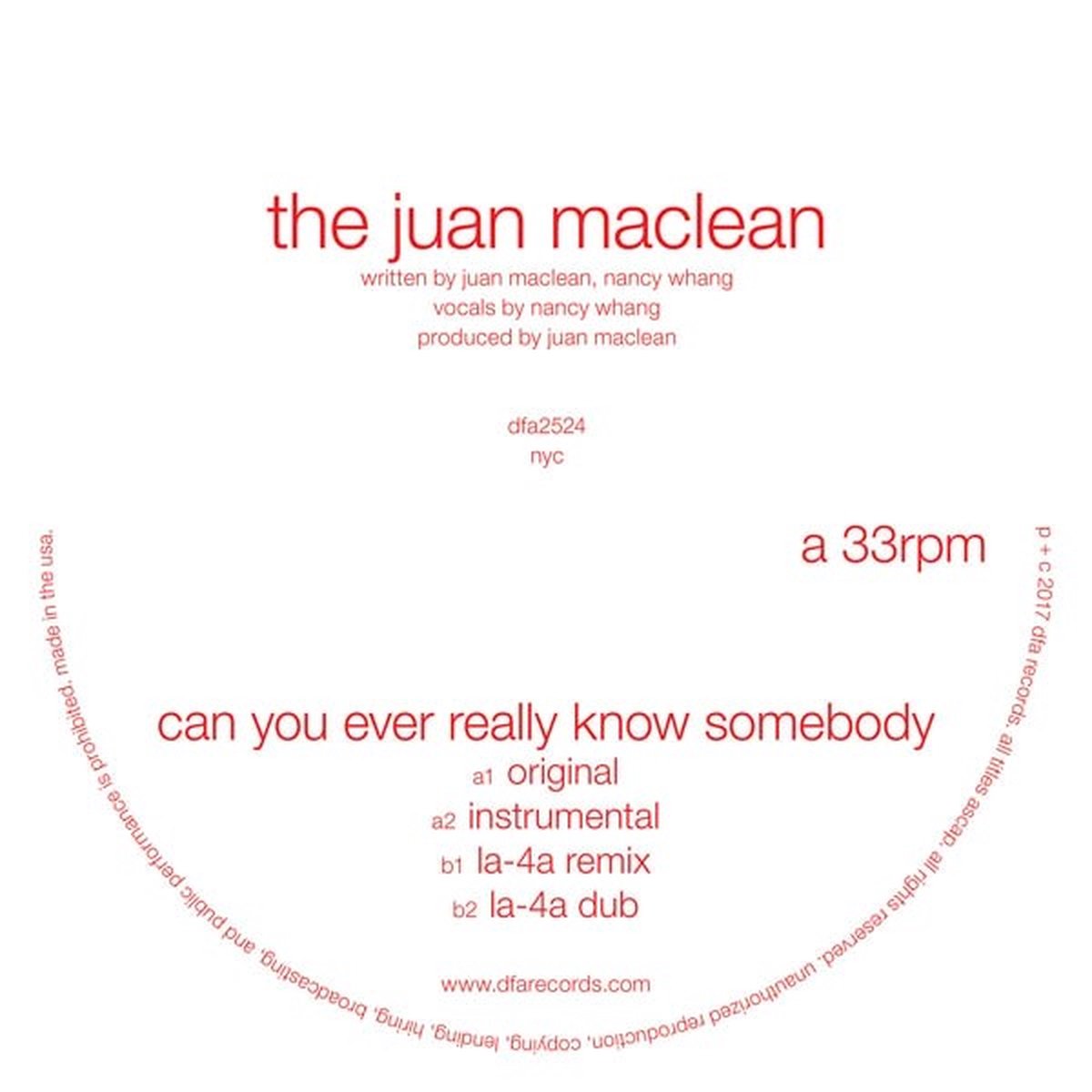 Juan MacLean - Can You Ever Really Know Somebody (12" Single) (Limited Edition)