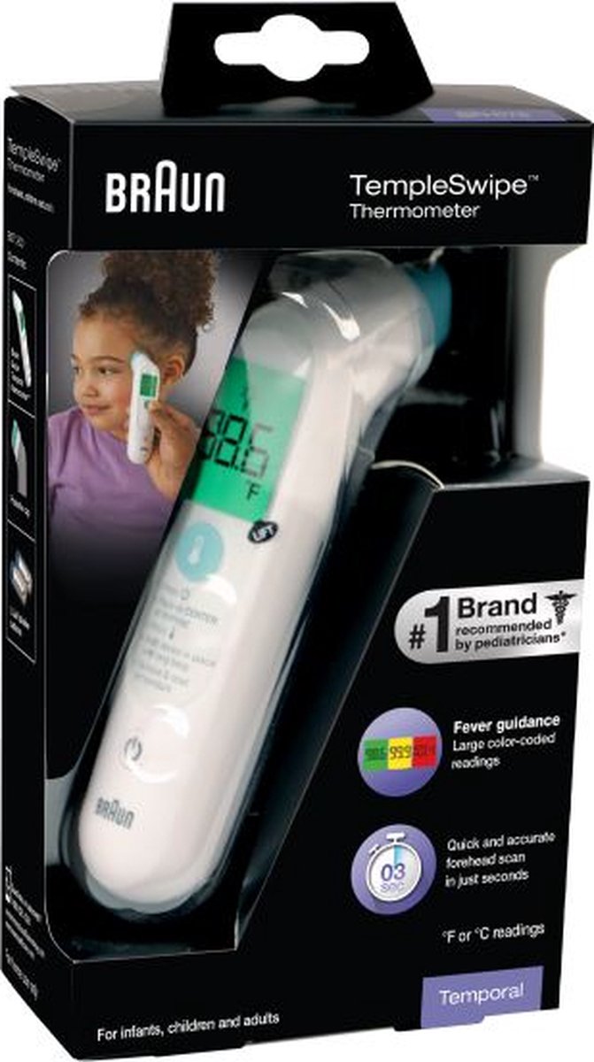 Braun Thermometer Templeswipe Bst200we Thermometer met remote sensing