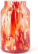 Fidrio Fidrio Vaas Bloom Hoogte 30cm Rosso. Handgemaakt