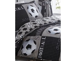 Voetbal Dekbedovertrek - Tweepersoons - 200 x 200 cm. - Voetballen - Dekbed