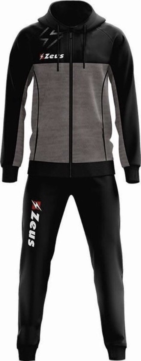 Joggingpak/Relaxpak Zeus Tuta Olympia, maat 3XS (122/128), Zwart/Grijs
