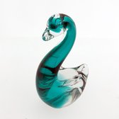 AL - Zwaan - Glas - Groen - 13 x 8 cm