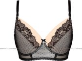 Bh's Push-Up   Maat 85 C Half korset Zwart-Beige Gorteks Lingerie Jackson