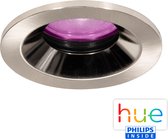 White and Color Ambiance Philips HUE GU10 - Inbouwspot - Bluetooth - Straalwater dicht IP65 - Inbouw Rond - Nikkel - Diameter 83 mm - Inbouwdiepte 80 mm