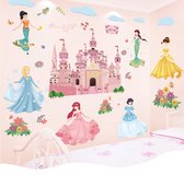 Muursticker Kasteel en prinses - - Kinderkamer  - Muurdecoratie - Wandsticker - Sticker Voor Kinderen 60×90CM*2