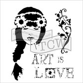 Hobbysjabloon - Template 6x6" 15x15cm art is love