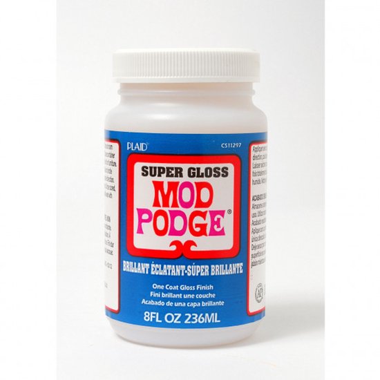 Mod Podge Super Gloss, High Gloss, Colle de découpage tout-en-un, vernis et finition, 236 ml, pour les illustrations en Médias mixtes, la Peinture de diamants, la mosaïque, l'artisanat et la décoration Home Deco