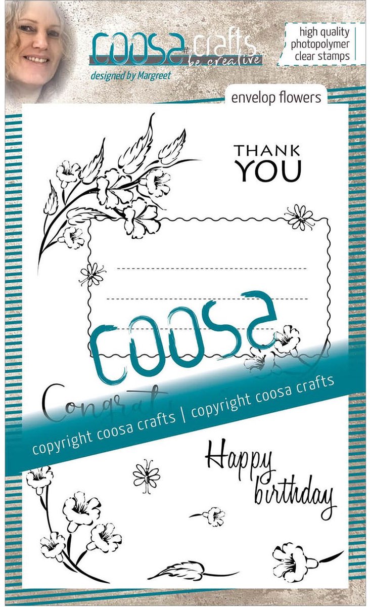 COOSA Crafts stempel A6 -Envelope Flowers A6 Engels COC-033