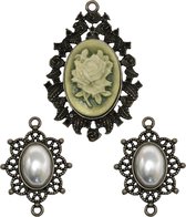 Ranger - Assemblage charms - 3 stuks - rosette and pearls