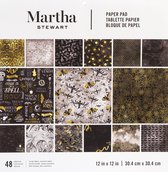 Martha Stewart paper pad - 30.5x30.5cm - 24x2 pieces - Zwart & gold