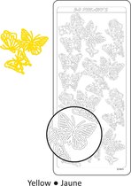 Vaessen Creative Sticker - 10x23cm - 10st - geel 3D vlinders