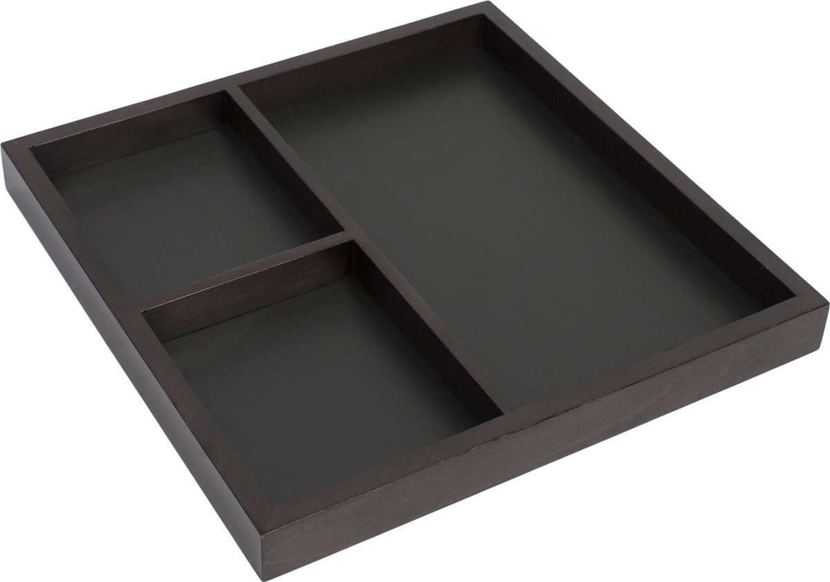 Securit® klein krijtbordje van hardhout in donkerbruin