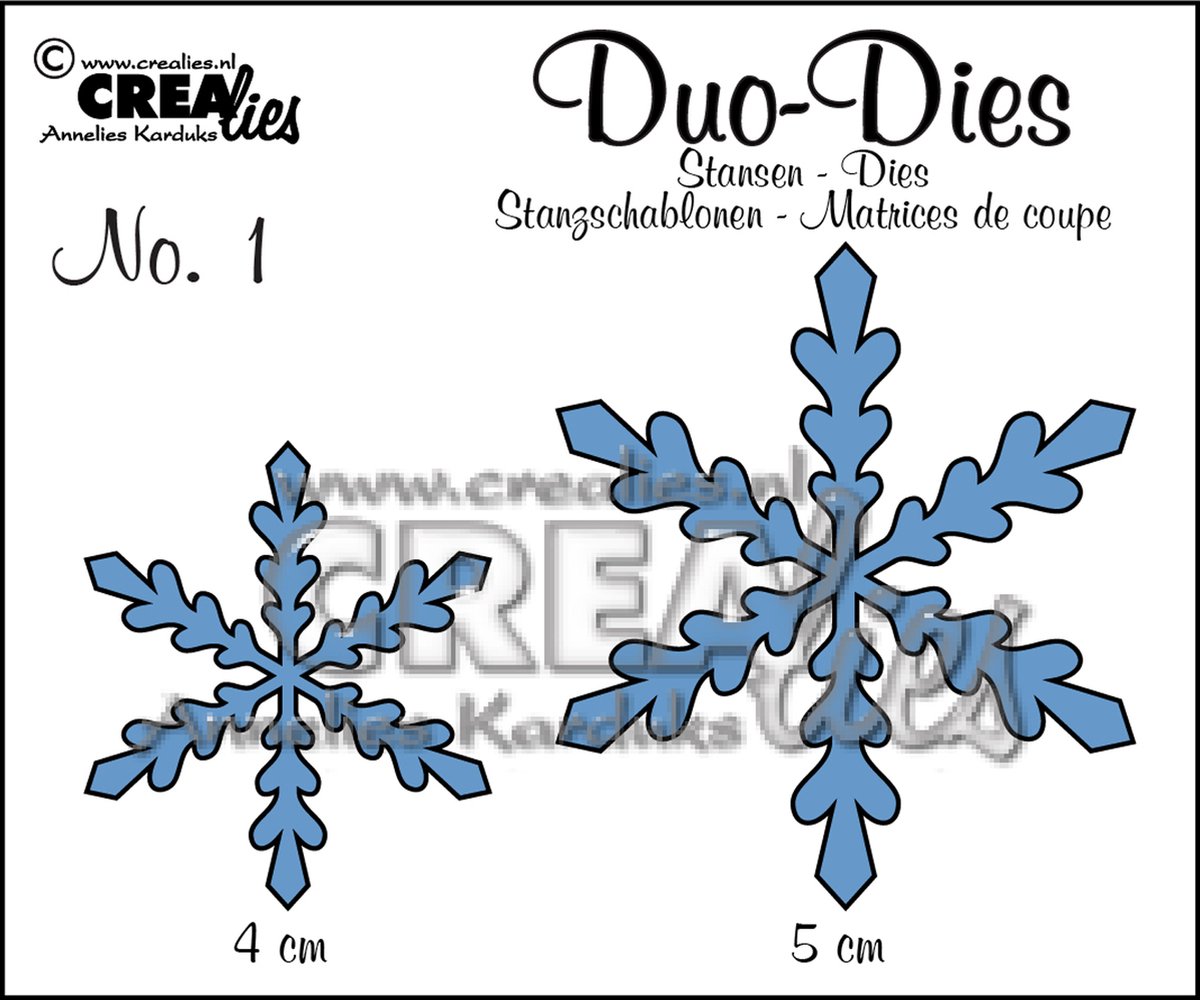 Duo Stansen - Nr.01 - Sneeuwvlokken 1 - Ø 5cm - 2 stuks