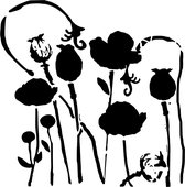 The Crafter's Workshop Stencil - 30x30cm - Poppy Garden