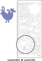 Vaessen Creative Sticker - 10x23cm - 10st - lavendel vogels en doodles