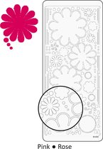 Vaessen Creative Sticker - 10x23cm - 10st - roze bloemen