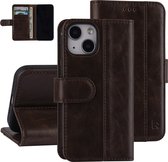 UNIQ Accessory Premium Pu Leather Book Case Telefoonhoesje voor Apple iPhone 13 Mini - Bescherm je Telefoon met Kleur Bruin.