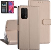 Goud hoesje voor Oppo A54 5G & Oppo A74 5G - Book Case - Pasjeshouder - Magneetsluiting