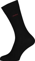 HUGO logo sokken (2-pack) - hersensokken katoen - zwart -  Maat: 39-42