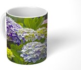 Mok - Verschillende hortensia bloemen - 350 ML - Beker