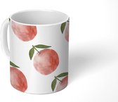 Mok - Koffiemok - Appels - Bladeren - Wit - Mokken - 350 ML - Beker - Koffiemokken - Theemok