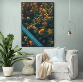 Poster Forest Road - Plexiglas - 70x100 cm - Meerdere Afmetingen & Prijzen | Wanddecoratie - Interieur - Art - Wonen - Schilderij - Kunst