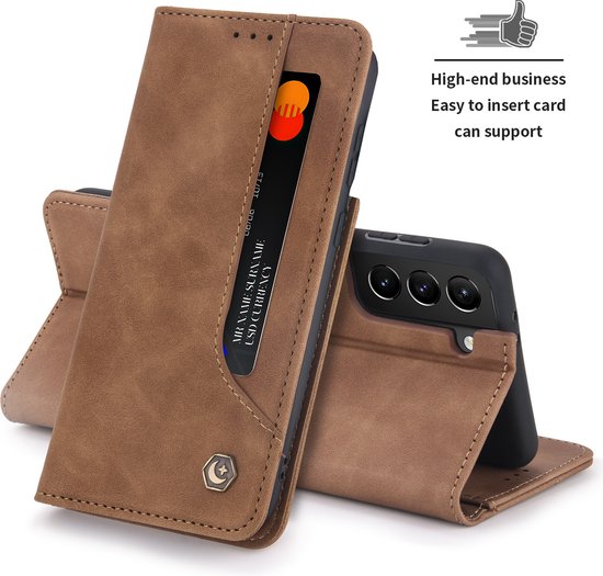 Coque Samsung Galaxy S21 Plus | Bookcase en cuir de haute qualité | Porte-monnaie | Marron