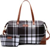 Jadyn B Luna Duffel - 54 cm - 37L Canvas Reistas inclusief etui/toilet tasje (Plaid)