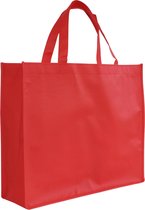 Shopper Bag - 10 stuks - Rood - 42 x 35 x 12 - Non Woven - Shopper tas