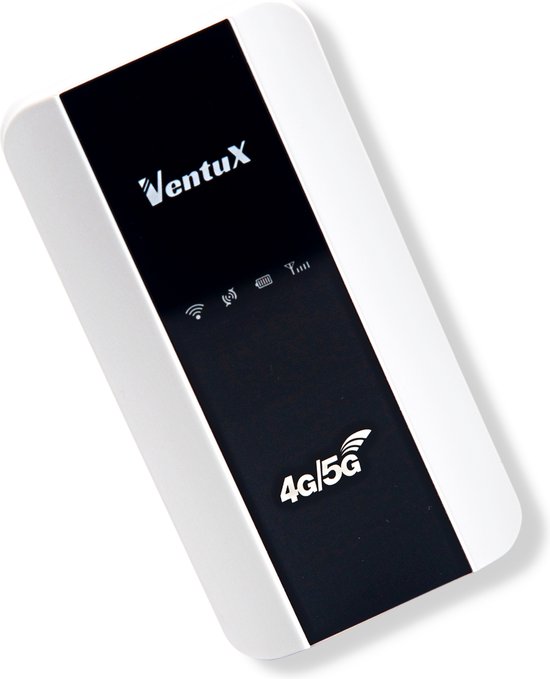 Ventux® Draadloze Mini Mifi Router – Wifi Hotspot Verbinding – 300mbps - Oplaadbaar – Zwart/Wit