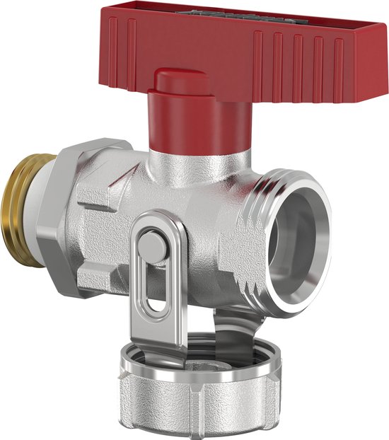 UKDD Robinet D'Arrêt Vanne à Bille 22mm Papillon - Poignées Rouge Bleu, Approuvée WRAS, Eaux Chaude/Froide