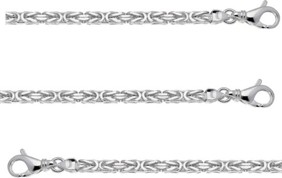 Koningsschakel armband van gerhodineerd zilver