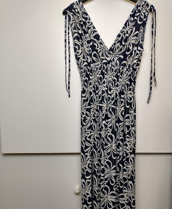Robe empire stretch élastique femme Manon motif fleuri bleu L/XL