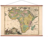 Poster In Posterhanger - Historische Oude Kaart Afrika - 50x70 cm - Kader Hout - Ophangsysteem - Plattegrond