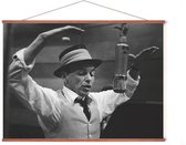 Poster In Posterhanger - Frank Sinatra - 50x70 cm - Kader Hout - Ophangsysteem - Iconisch - (Retro/Vintage)