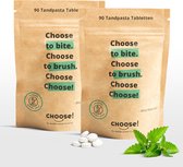 CHOOSE Tandpasta Tabletten - 12 Weken Voorraad - Duurzaam - Aanbevolen door Tandartsen - Zero Waste - Vegan - Fluoride - Ecologisch Verantwoord
