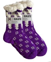 Sukats® Huissokken - Homesocks - Maat 36-41 - Grijs/Zwart - Anti-Slip - Fluffy - Dames Huissokken - Variant 24