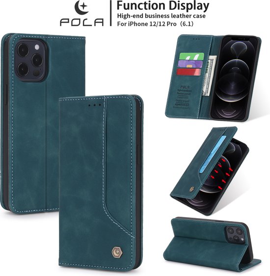 Apple de iPhone Apple iPhone 12 | iPhone 12 Pro | Bookcase en cuir de haute qualité | Porte-monnaie | Bleu