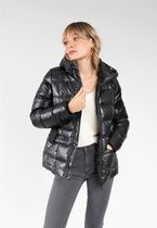 DEELUXE Parelachtige puffer coat met capuchonNINON Black