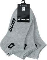 Lotto Sneaker Sokken - sport sokken - korten sokken - lotto sokken - grijs 3 Paar - Maat: 43/46