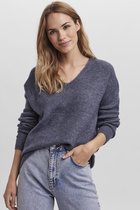 Vero Moda Trui Vmcrewlefile Ls V-neck Blouse Noos 10233357 Flint Stone/melange Dames Maat - XL