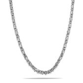 "Byzantine" Zilverkleurige Ketting (8mm) 60cm