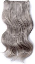 Remy Human Hair extensions Double Weft straight 24 - Silver Grey#