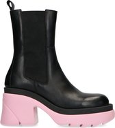 Sacha - Dames - Chunky chelsea boots met roze zool - Maat 38
