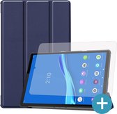 Lenovo Tab M10 FHD Plus hoes - Smart Tri-Fold Tablet Book Case Cover - Met Screenprotector - Blauw