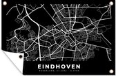 Tuindecoratie Eindhoven - Kaart - Zwart - 60x40 cm - Tuinposter - Tuindoek - Buitenposter