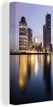 Tableau sur toile Rotterdam - Water - Gratte-ciel - 80x160 cm - Décoration murale