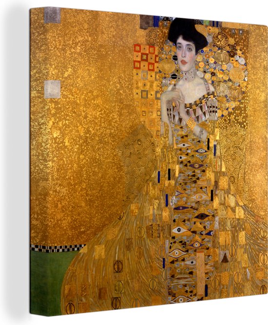 Canvas Schilderij Portret van Adèle Bloch-Bauer I - Schilderij van Gustav Klimt - 90x90 cm - Wanddecoratie